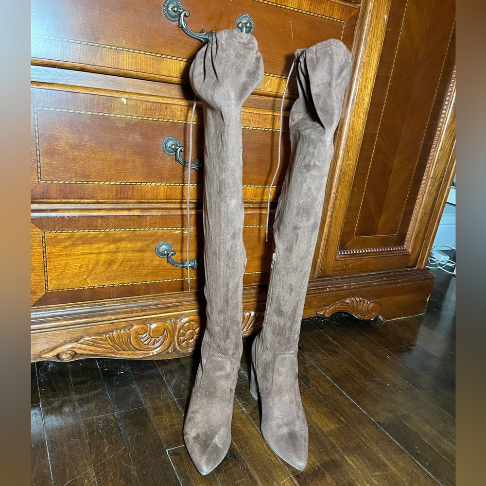 JustFab Thigh High Suede Boots